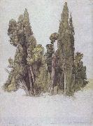 Samuel Palmer The Cypresses at the Villa d'Este oil on canvas